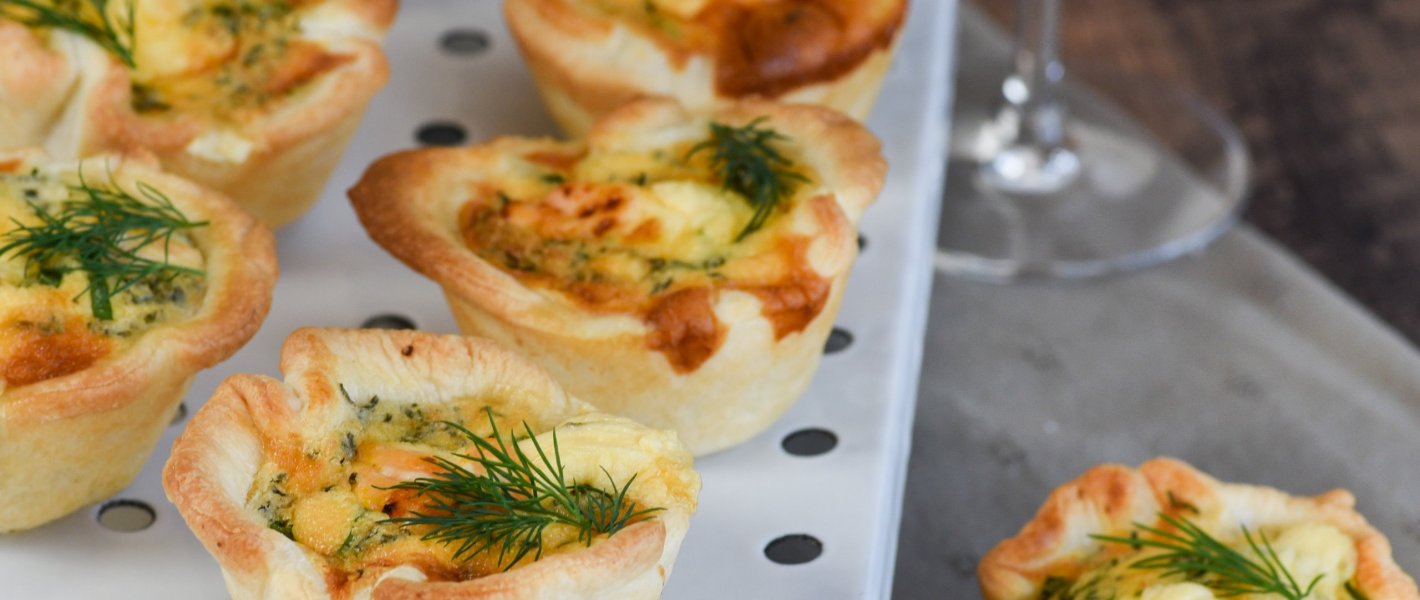 Mini quiches met zalm