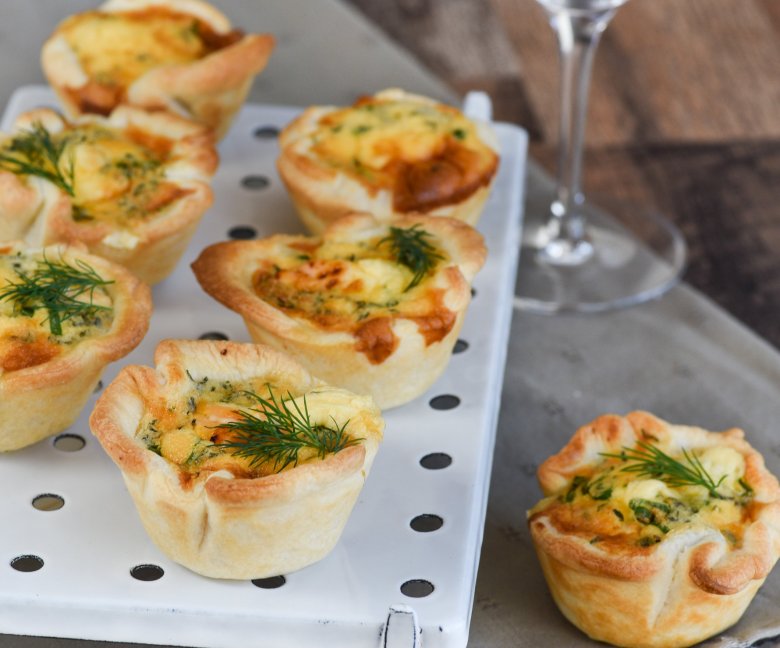 Mini quiches met zalm