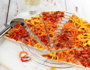 Recept: Paprika tricolore pizza