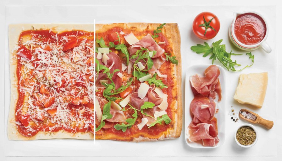 Pizza met Prosciutto en Parmezaan; stappenfoto