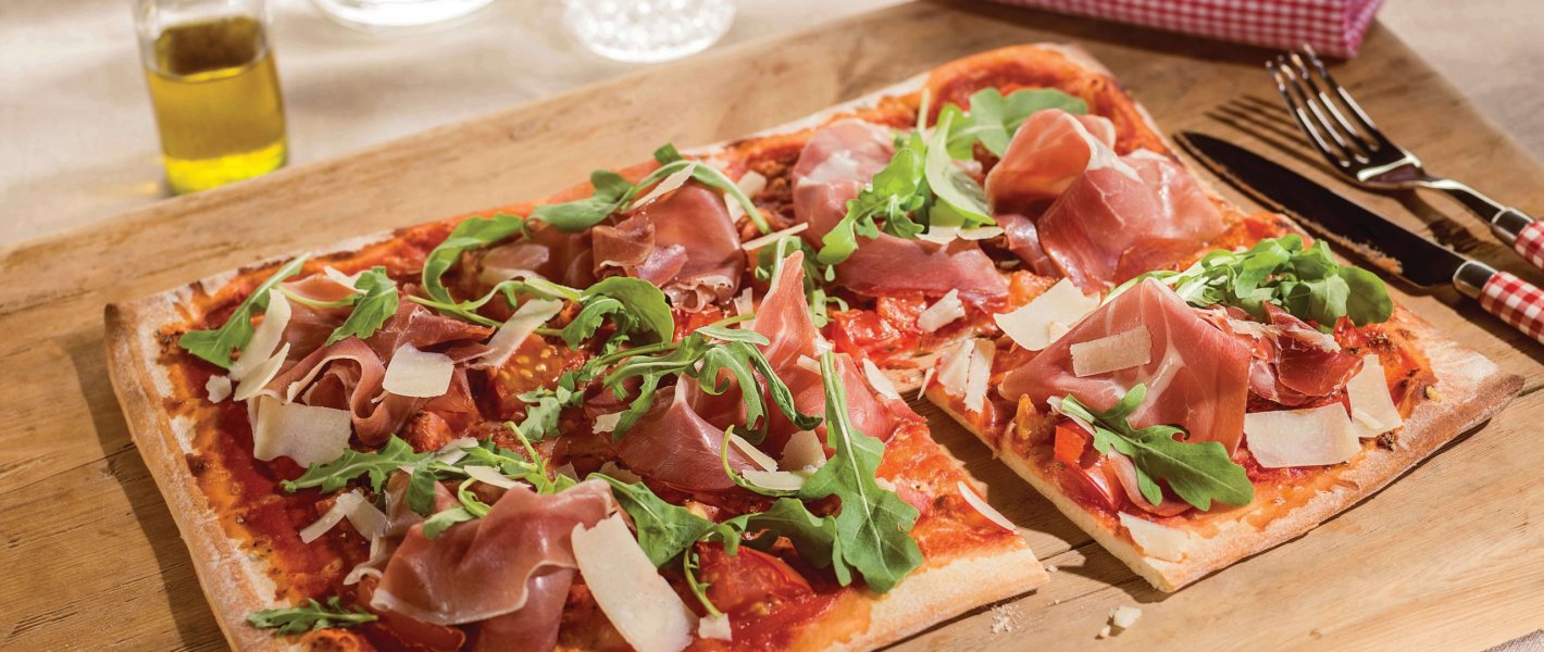 Pizza met Prosciutto en Rucola