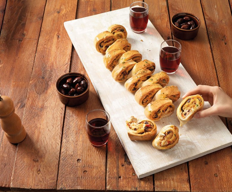 Vegetarische snack: Pizzasnacks met gedroogde tomaten