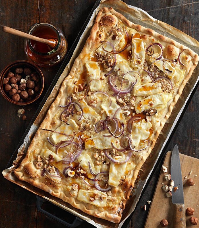 Flammkuchen met geitenkaas Tante Fanny