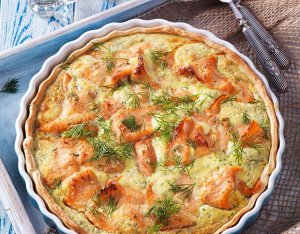 Quiche met gerookte zalm