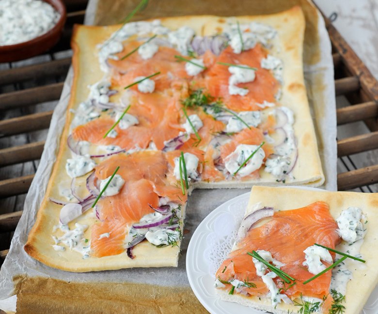 Speltpizza met zalm Tante Fanny