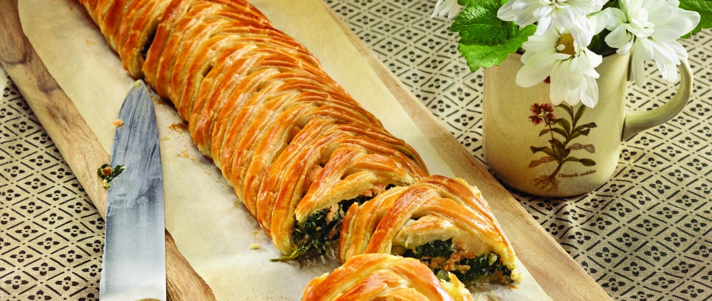 Vlechtstrudel met zalm