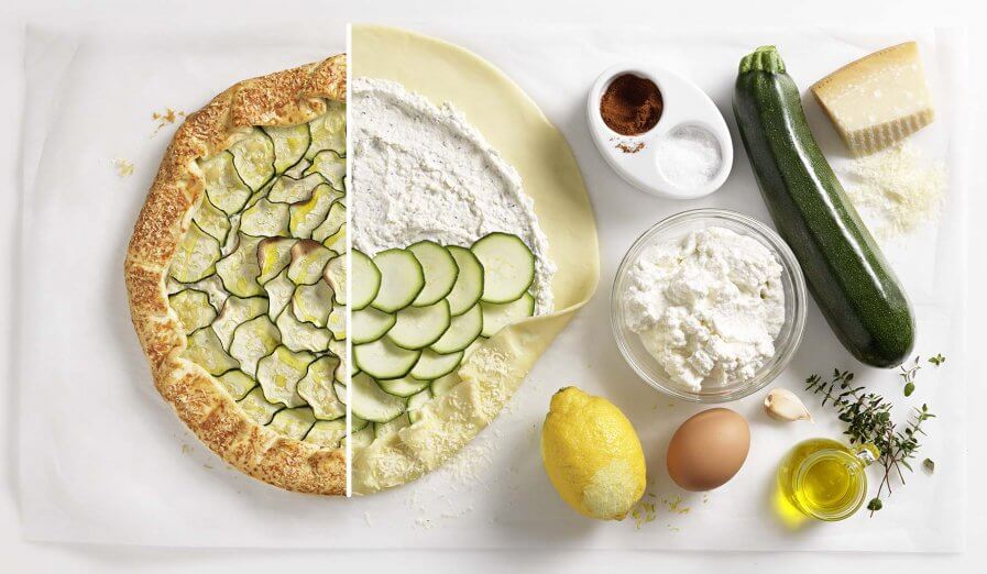 Galette met courgette en ricotta