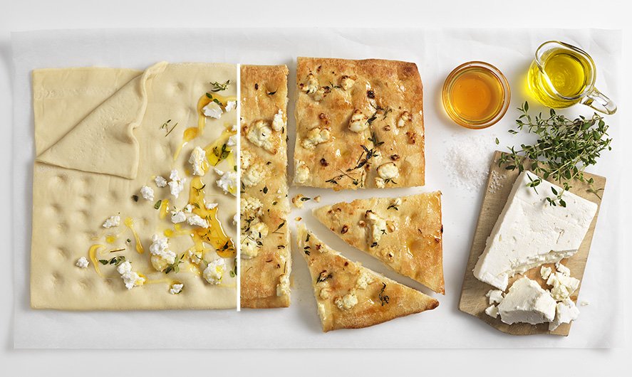 Focaccia met kruiden en Feta