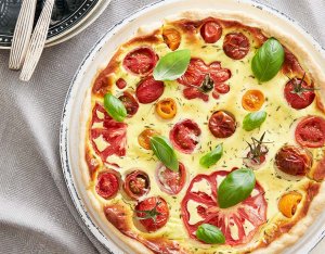 Recept: Quiche met bonte tomaten