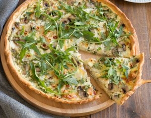 Champignon quiche met geitenkaas