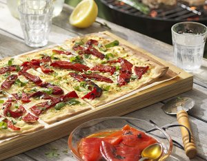 Recept: flammkuchen met gegrilde paprika