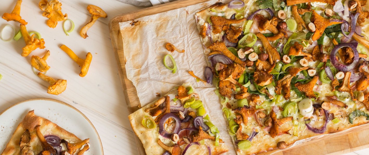 Recept: Flammkuchen met cantharellen