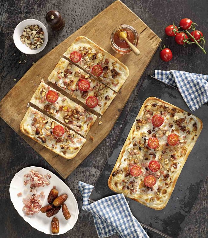 Recept: Flammkuchen met tomaat en dadels - Tante Fanny