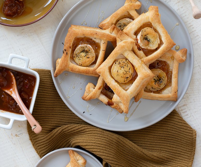 Geitenkaas driehoekjes met chutney - Tante Fanny