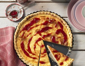 Recept: eenvoudige puddingtaart met jam