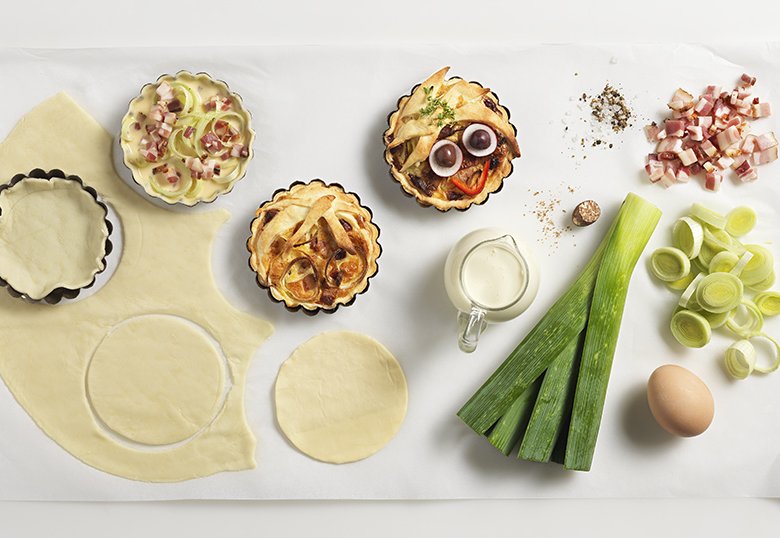 Kindergerecht quiche gezichtjes - stappenfoto