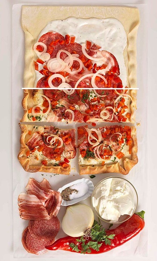 Recept: Hongaarse pizza met salami en paprika