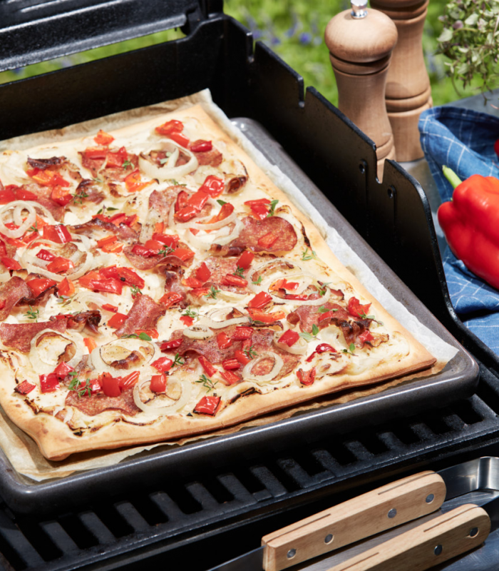 Hongaarse paprika salami pizza bbq