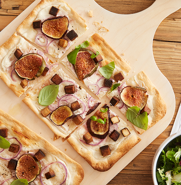 Flammkuchen met tofu en dadels - Tante Fanny flammkuchen