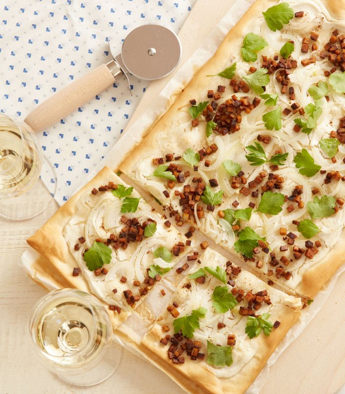 budget bbq gerecht: Vegan Elzasser Flammkuchen - Tante Fanny flammkuchen