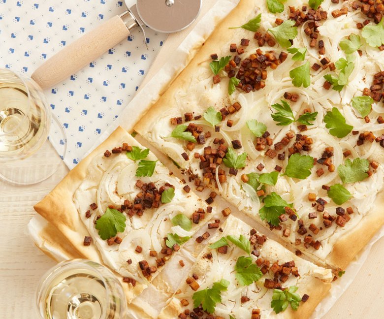 budget bbq gerecht: Vegan Elzasser Flammkuchen - Tante Fanny flammkuchen