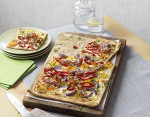 Recept: flammkuchen met paprika en knapperige bacon