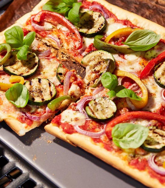 Pizza met gegrilde groenten - recept Tante Fanny