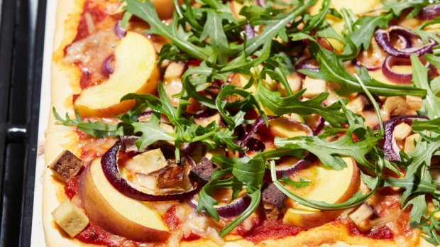 pizza met perzik recept