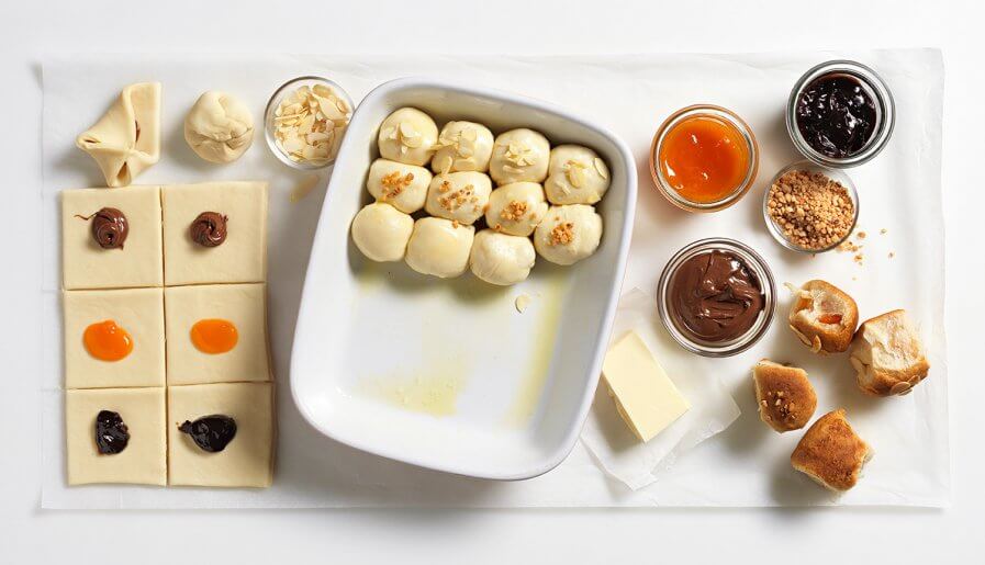 Recept - stappenplan - gevulde vruchten krans - vers gistdeeg - Tante Fanny