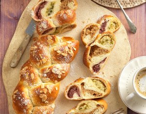 Recept: Vlechtbrood met 3 soorten vulling