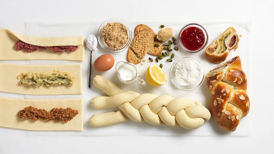 Recept - stappenplan - vlechtbrood met 3 vuliingen - vers gistdeeg - Tante Fanny