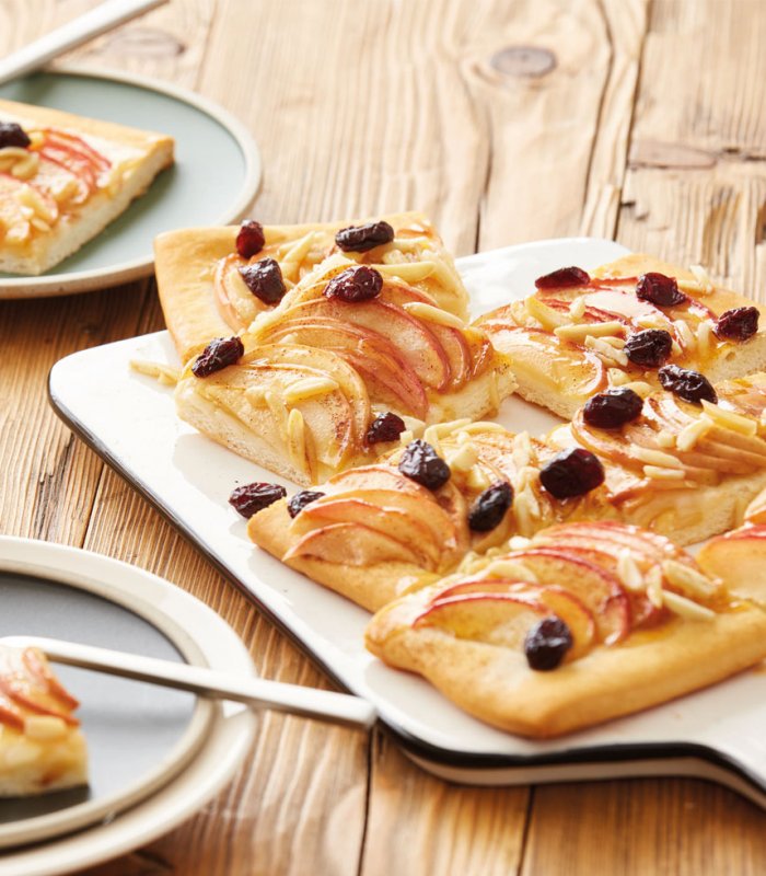 Recept - appel cranberry plaattaart - vers gistdeeg - Tante Fanny
