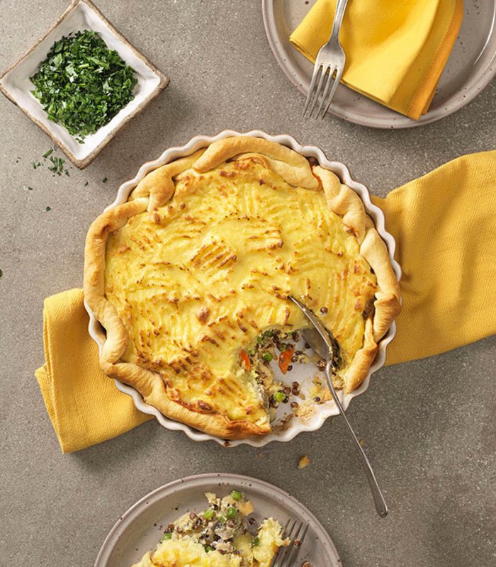 Shepherds Pie met linzen en groenten (vegetarisch)