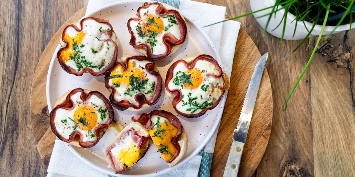 Paasontbijt, lunch en brunch recept ideeën: Ham en ei taartjes