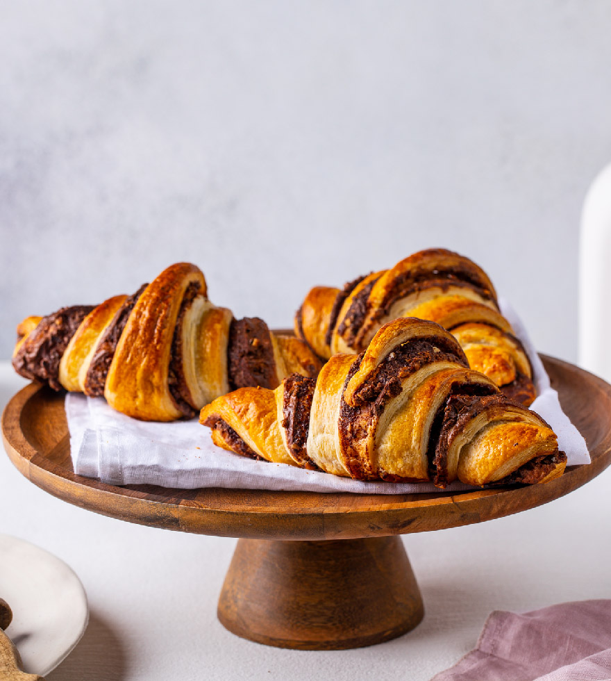 Chocoladehazelnoot Croissants