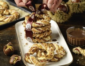 Kastanje kransjes met chocolade